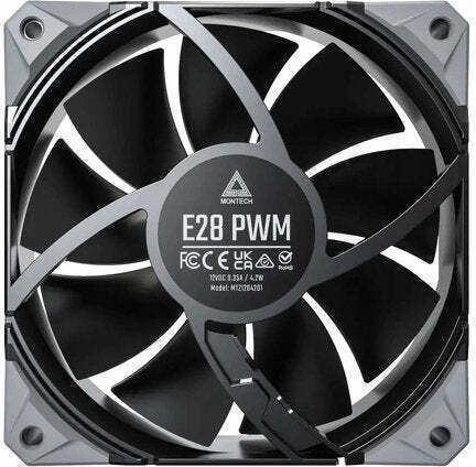 Montech E28 Case Fan 120mm (2000rpm / 85cfm) Χωρίς Led Φωτισμό και Σύνδεση 4-Pin PWM Black/White