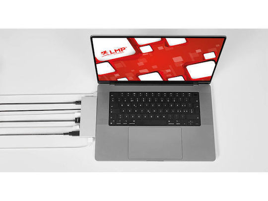 LMP Компактна докинг станция Dock 2 Thunderbolt 4 / USB-C с HDMI PD Ethernet Сребриста
