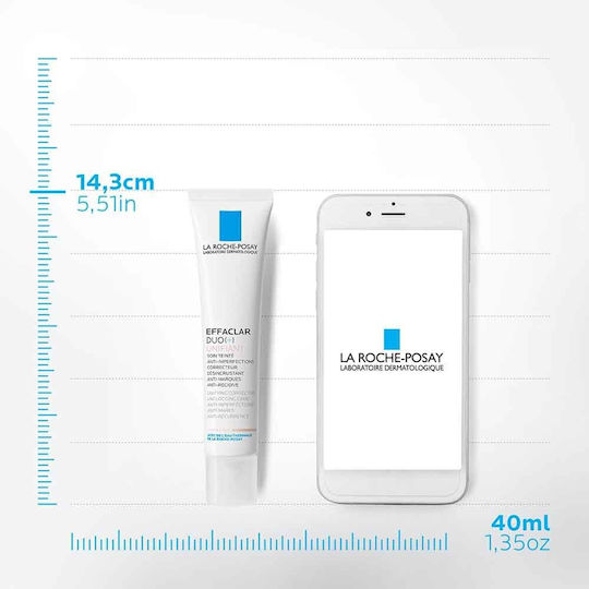 La Roche Posay Effaclar Duo (+) Unifiant Light 24h Regulating Tinted Day Face Cream Against Blemishes & Acne with Niacinamide 40ml