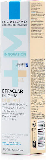 La Roche Posay Effaclar Duo (+) Unifiant Light 24h Regulating Tinted Day Face Cream Against Blemishes & Acne with Niacinamide 40ml