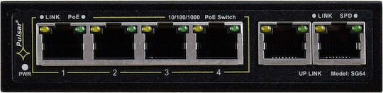 Pulsar SG-64WP L2 PoE+ Switch με 6 Θύρες Gigabit (1Gbps) Ethernet