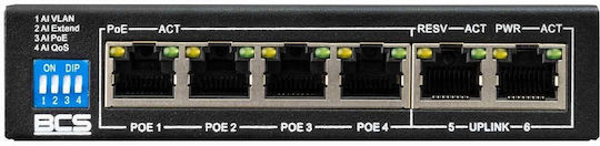 BCS BCS-B-SP04G02G Управляем L2 PoE+ Суич с 6 Гигабитни (1Gbps) Ethernet Порта