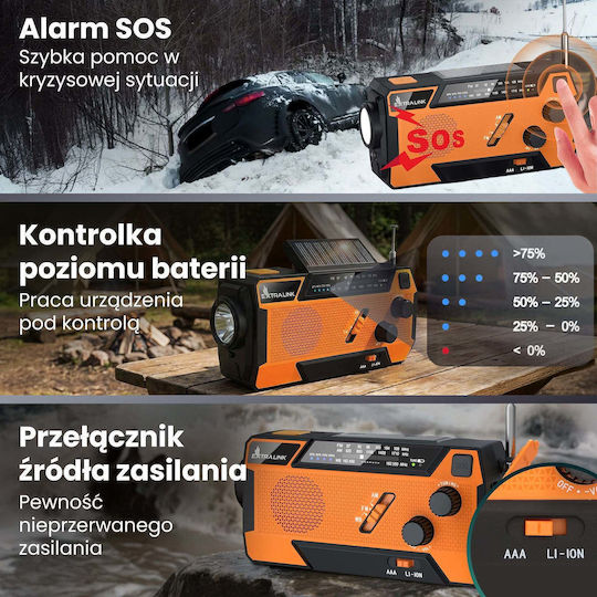 Extralink SR-4000 Tischplatte Radio Solar mit USB Orange