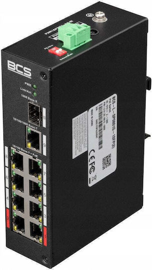 BCS BCS-L-SP0801G-1SFP L2 PoE++ Switch με 9 Θύρες Ethernet