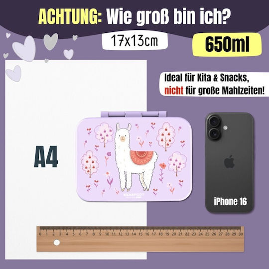 Bearfoot Kunststoff Kinderlebensmittelbehälter 1 Liter Lila
