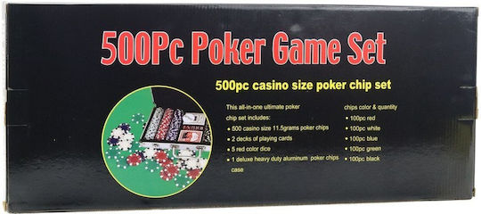 Lean Toys Set 500 Fise de poker 11.5gr în Valiză cu 5 Pachete