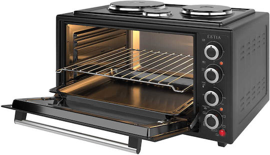 Estia Mastercook Compact Електрическо Кухненче 48lt с 3 Зони за Готвене и Въздух Черен