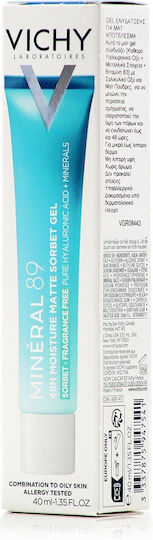 Vichy Mineral 89 Light 48h Moisturizing Face Gel with Hyaluronic Acid 40ml