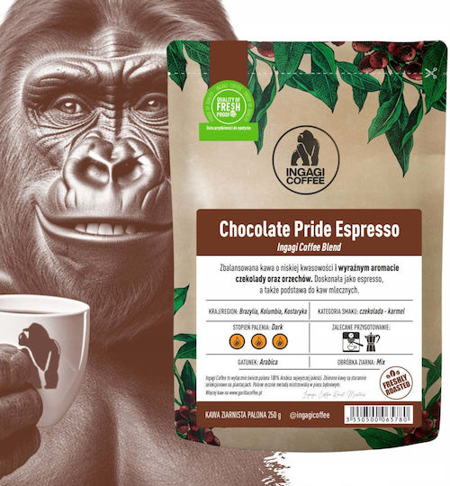 Ingagi Coffee Cafea Espresso Arabica Ciocolată Boabe 250g