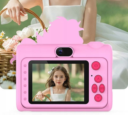 Xrec H05 Cameră Foto Pentru Copii 40MP Zoom Optic 4x Roz Unicorn