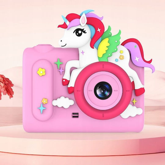 Xrec H05 Cameră Foto Pentru Copii 40MP Zoom Optic 4x Roz Unicorn
