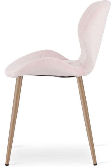 Velvet Dining Chair Light Pink 52x47x46cm