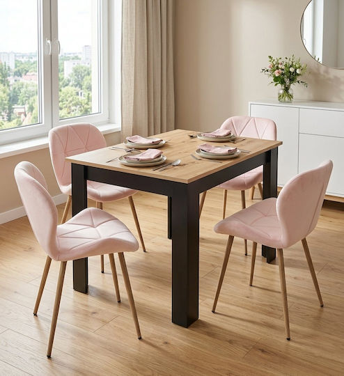 Velvet Dining Chair Light Pink 52x47x46cm