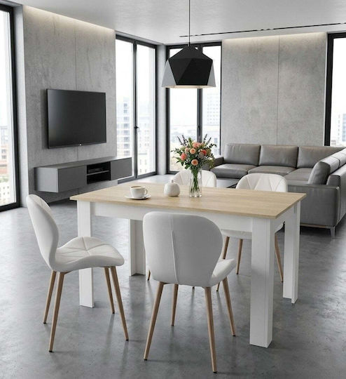 Dining Chair with Artificial Leather Upholstery White 52x47x46cm