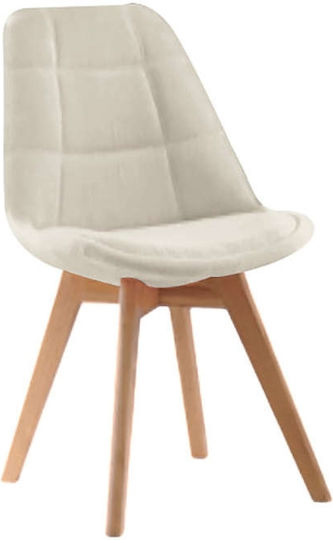 Bianca Dining Room Fabric Chair Cream 49x53x82cm