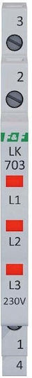 FF Trifazată Articulată Lampă Indicator Led Slim Roșie 1/2 Modul 230v Lk-703r