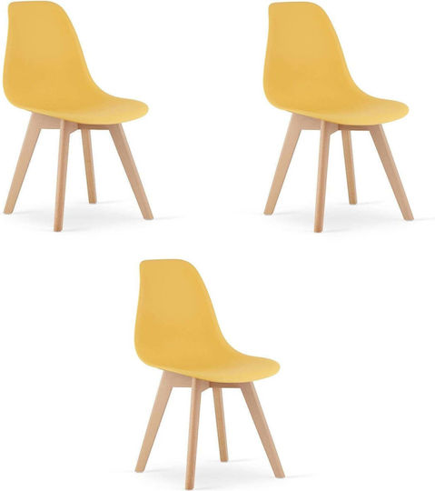 Dining Room Chairs 60x50x50cm 3 Pieces Mustard Dining Room Chairs 60x50x50cm 3 Pieces Mustard