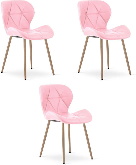 Καρέκλες Τραπεζαρίας 61x51x52εκ. 3τμχ Pink Καρέκλες Τραπεζαρίας 61x51x52εκ. 3τμχ Pink