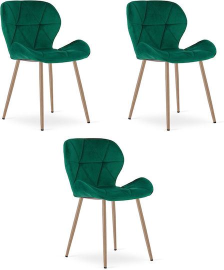 Kitchen Chairs 61x51x52cm 3 Pieces Green