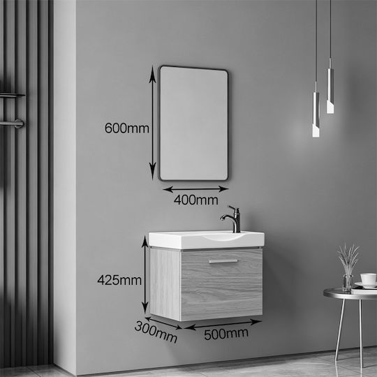 Pakketo Renza Vanity Unit with Sink & Mirror Anthracite