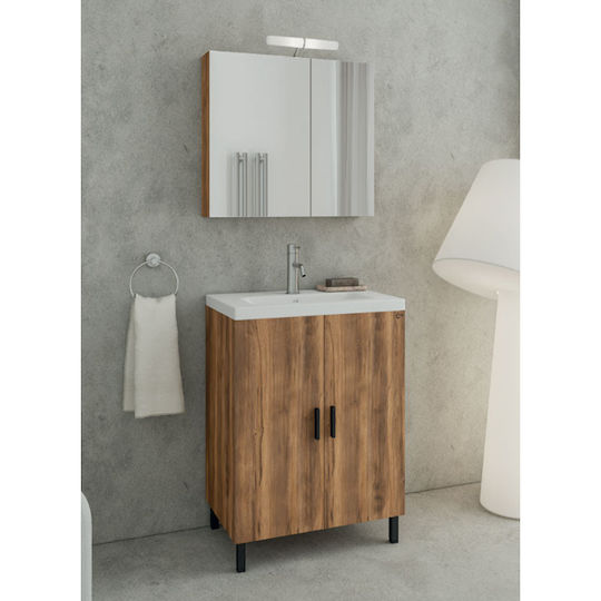 Drop Countertop with Sink & Mirror with Light Coffee