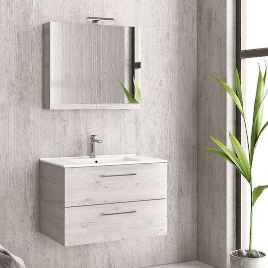 Karag New Elsa 90 Countertop with Sink Melamine L89xW48xH45cm Ice Oak 8902
