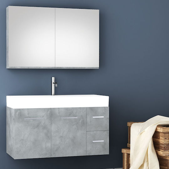Orabella Touch 101 Blat cu Lavoar & Oglindă L100xW45xH50cm ''''''''''''
