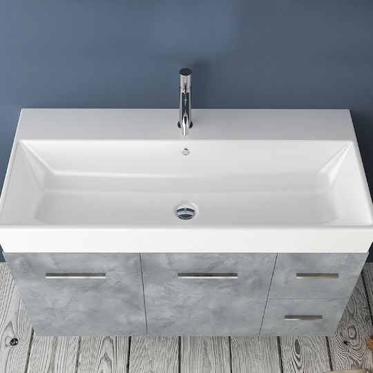 Orabella Touch 101 Blat cu Lavoar & Oglindă L100xW45xH50cm ''''''''''''