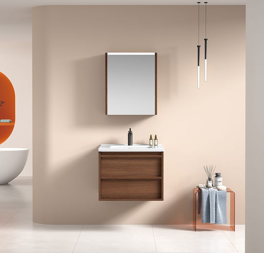 Martin Vanity Unit Without Sink With Mirror Wooden Brown