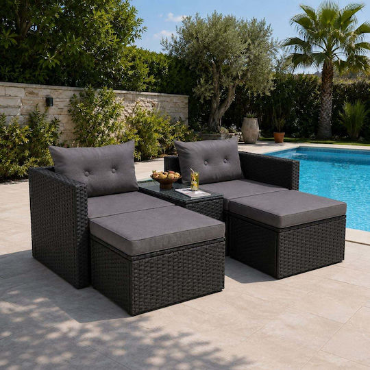Woodwell Garten- und Outdoor-Möbelsets Jakarta 2 Stück mit Kissen E6624,1
