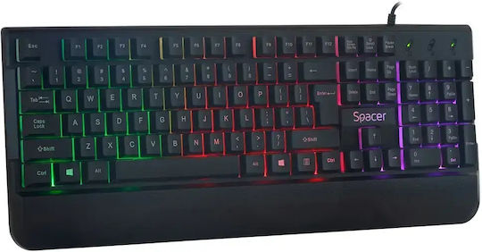 Spacer Invictus Set Gaming Tastatură cu Iluminare RGB și Mouse (Engleză SUA)