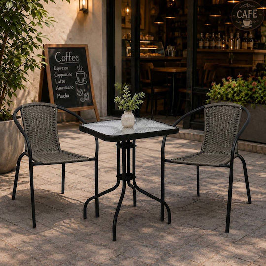 Garten- und Outdoor-Möbelsets Speisesaal Baleno-w 2 Stück Schwarz E240,17W