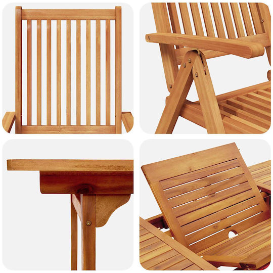 Garten- und Outdoor-Möbelset 8 Stück Vidaxl mit Sonnenschirmhalter