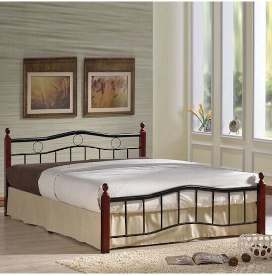 Victor Pat Dublu Metalic Negru Potrivit Pentru Saltea 140x190cm E8037