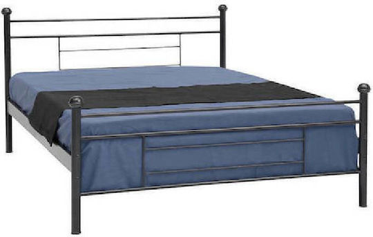 Eva Bett Halbdoppel Metall Braun mit Matratze 110x190cm