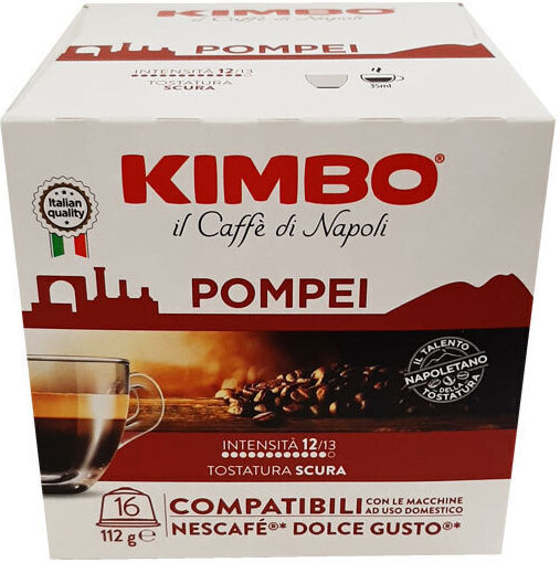 Kimbo Capsules Espresso Pompei Compatible with Machine Dolce Gusto 16caps,tobolek