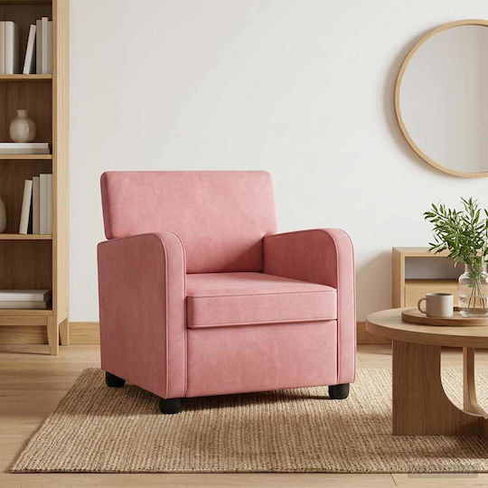 Polițronă Relaxează-Te Velur Roz 70x79x78cm Polițronă Relaxează-Te Velur Roz 70x79x78cm