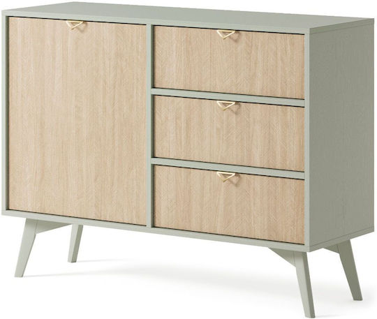 Μπουφές Ernest 1d3s Ξύλινος με Συρτάρια Menta 106x38x80cm