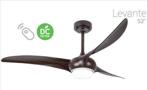 Lineme Levante Ceiling Fan 132cm with Brown Light Fixture