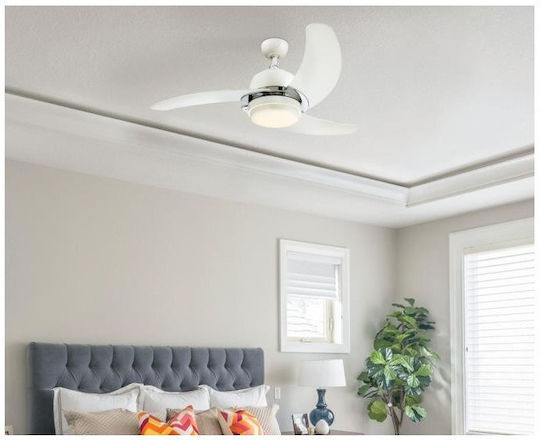 Westinghouse Simone Ceiling Fan 122cm with Light Fixture White