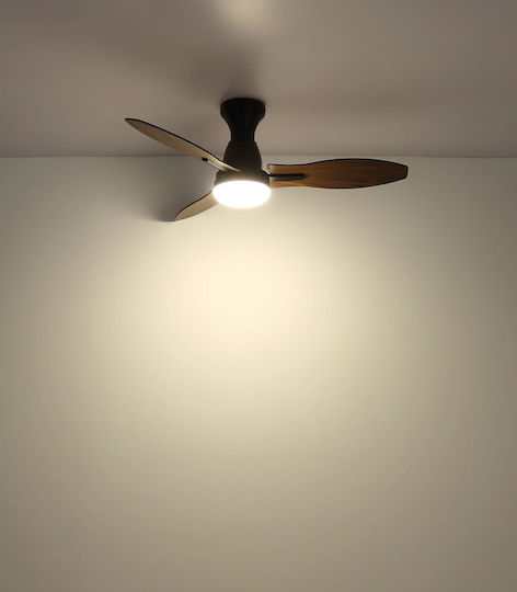 Globo Lighting Таванен вентилатор 107cm с Осветление Черен