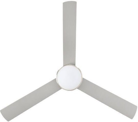 Eglo Sesimbra Ceiling Fan 132cm with Light Fixture Silver