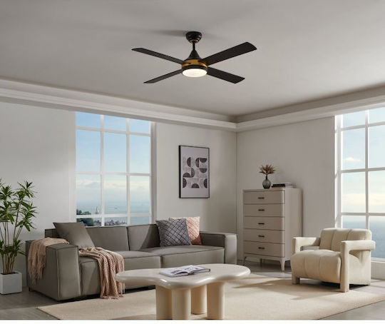 Eglo Trinidad Deckenventilator 122cm mit Leuchte Schwarz