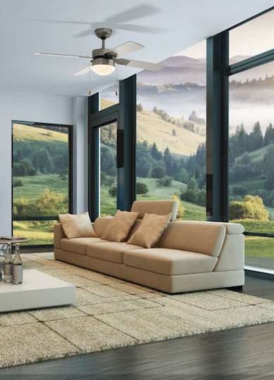 Eglo Gelsina Deckenventilator 107cm mit Silber Leuchte