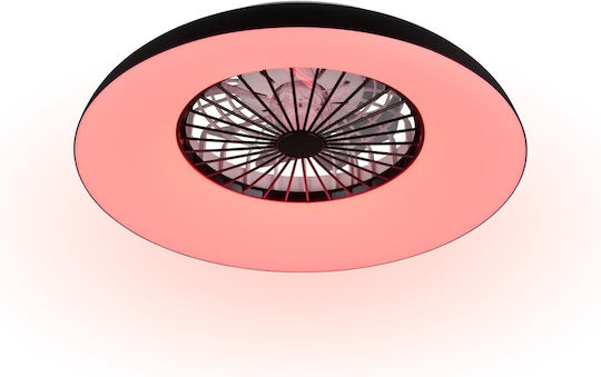 Trio Lighting Svaerholt Затворен Тип Плафон 60см с Осветление Черен
