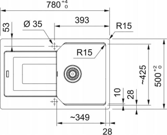 Franke Mrg 611-78 Вграден Кухненски Мивка от Течен Гранит 78x50см Сива