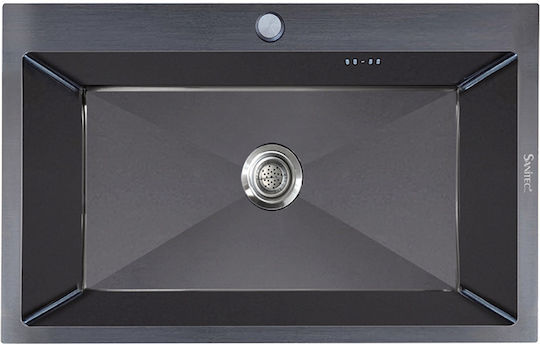 Sanitec Vision 8650B Drop-In Inox Satin Finish 86x50cm Black Sanitec Vision 8650B Drop-In Inox Satin Finish 86x50cm Black
