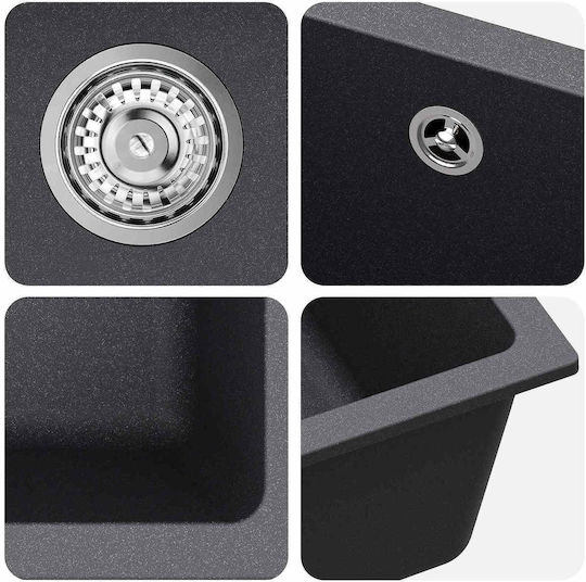 vidaXL Chiuvetă Drop-In din granit sintetic M43xL46cm gri