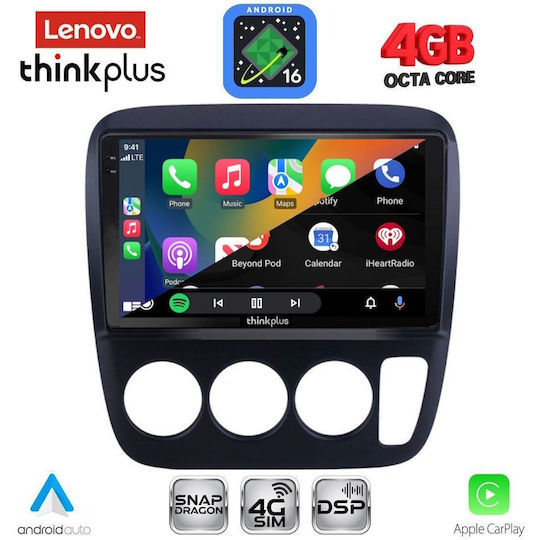 Lenovo Автомобилна Аудио Система за Honda CR-V 1996-2006 с A/C (Bluetooth/USB/Вграден Wi-Fi/GPS/Apple CarPlay/Android Auto) с Touch Screen 9"