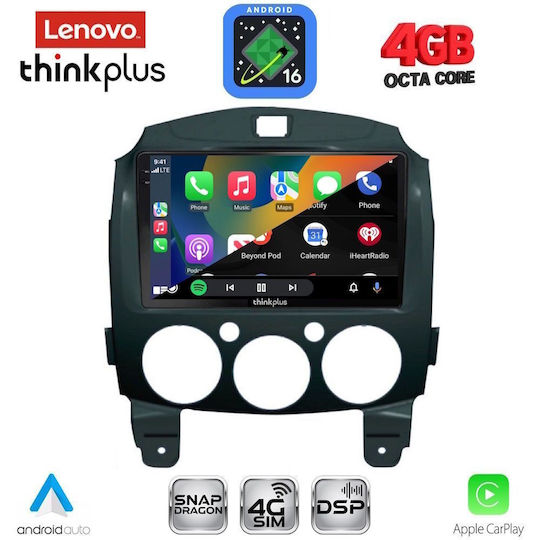 Lenovo Автомобилна Аудио Система За Mazda 2 2007-2014 Bluetooth USB WiFi GPS Apple CarPlay Android Auto С Touch Screen 9"
